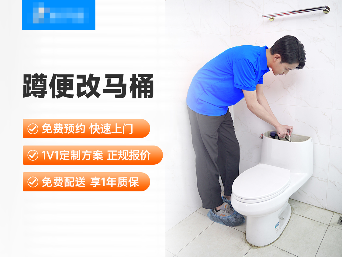 蹲便改装马桶服务图片