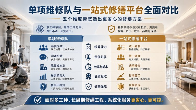 家修匠房屋维修与装修公司服务范围差异说明，上门维修流程怎么选更合适