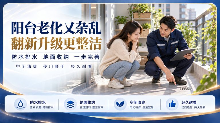 阳台翻新前先看防水排水和承重结构，家修匠房屋维修施工要点参考