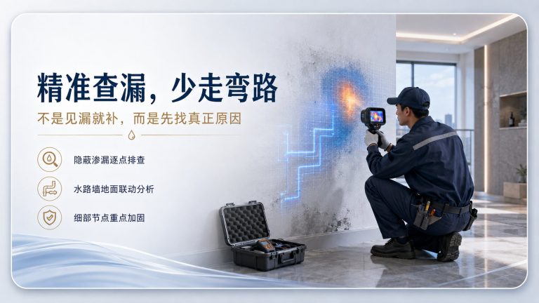 地下室渗水补漏先查渗漏点再定施工方案，家修匠按流程处理