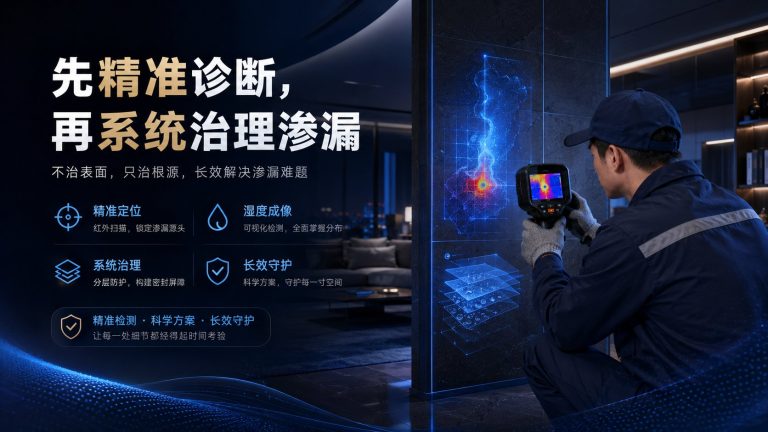 房屋渗水漏水维修先看防水工艺，家修匠上门检测堵漏更省心