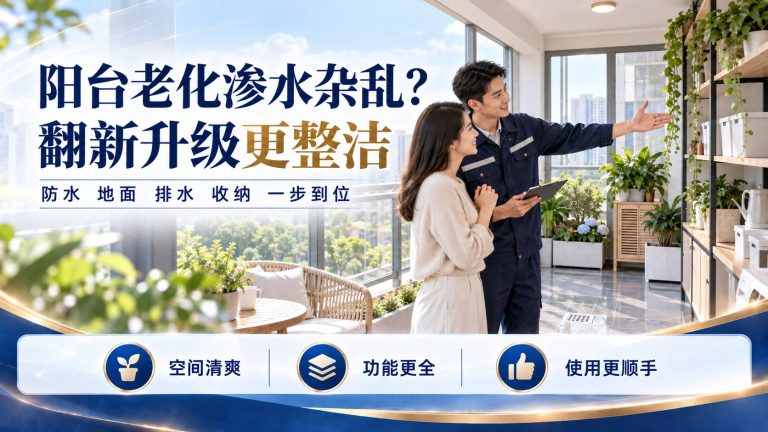阳台防水补漏选服务商先看施工细节，家修匠定制方案带质保